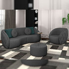 Sofá Decorativo 318cm Com Almofadas Redondas Clarke Linho Chu