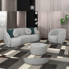 Sofá Decorativo 318cm Com Almofadas Redondas Clarke Linho Cin