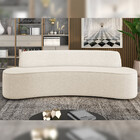 Sofá Decorativo 3 Lugares 180cm Bélgica Curvo Linho Bege G15