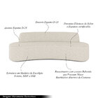 Sofá Decorativo 3 Lugares 180cm Bélgica Curvo Linho Bege G15