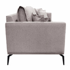 Sofá Decorativo 3 Lugares 200cm Pés Em Aço Stagno Linho Areia