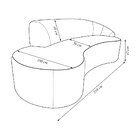 Sofá Decorativo 3 Lugares 210cm Abby Encosto Direito Curvo Ve