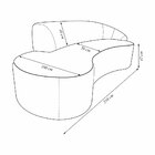 Sofá Decorativo 3 Lugares 210cm Abby Encosto Direito Curvo Ve