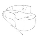 Sofá Decorativo 3 Lugares 210cm Abby Encosto Esquerdo Curvo V