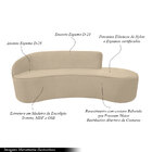 Sofá Decorativo 3 Lugares 210cm Abby Encosto Esquerdo Curvo V