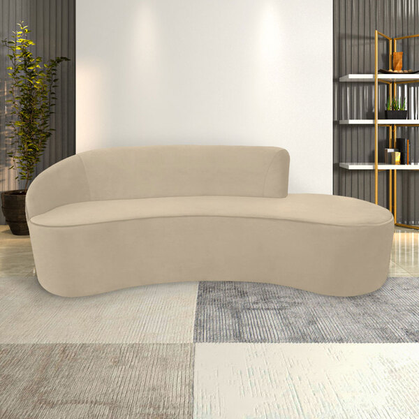 Sofá Decorativo 3 Lugares 210cm Abby Encosto Esquerdo Curvo V