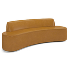 Sofá Decorativo 3 Lugares 210cm Bélgica Curvo Pu Caramelo G15