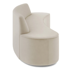 Sofá Decorativo 3 Lugares 210cm Bélgica Curvo Veludo Creme G1