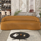 Sofá Decorativo 3 Lugares 210cm Joel Curvo Com Encosto Pu Car