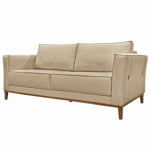 Sofá Decorativo 3 Lugares 210cm Pés Em Madeira Tarantino Linh