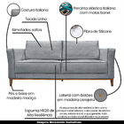 Sofá Decorativo 3 Lugares 210cm Pés Em Madeira Tarantino Linh