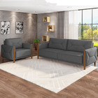 Sofá Decorativo 3 Lugares 220cm Maragogi Linho Chumbo G45 - G