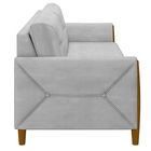 Sofá Decorativo 3 Lugares 220cm Maragogi Veludo Cinza G45 - G