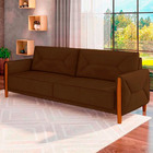 Sofá Decorativo 3 Lugares 220cm Maragogi Veludo Marrom G45 -