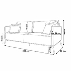 Sofá Decorativo 3 Lugares 220cm Pés Em Aço Stagno Linho Pérol