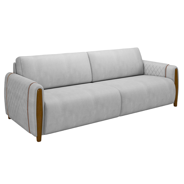 Sofá Decorativo 3 Lugares 223cm Maceió Veludo Cinza G45 - Gra