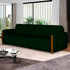Sofá Decorativo 3 Lugares 223cm Maceió Veludo Verde G45 - Gra