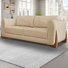 Sofá Decorativo 3 Lugares 230cm Pés Em Madeira Buzz Linho Beg