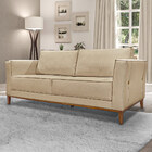 Sofá Decorativo 3 Lugares 230cm Pés Em Madeira Tarantino Linh