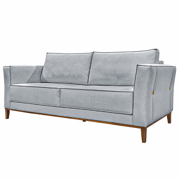 Sofá Decorativo 3 Lugares 230cm Pés Em Madeira Tarantino Linh