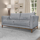 Sofá Decorativo 3 Lugares 230cm Pés Em Madeira Tarantino Linh