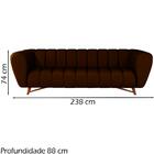 Sofa Decorativo 3 Lugares 238 cm Alure Corano Moll