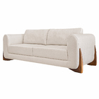 Sofá Decorativo 3 Lugares 250cm Pés Em Madeira Buzz Linho Pér