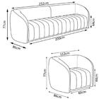 Sofá Decorativo 3 Lugares 252cm E Poltrona Meris Z32 Veludo M