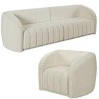 Sofá Decorativo 3 Lugares 292cm E Poltrona Meris Z32 Boucle C