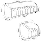 Sofá Decorativo 3 Lugares 292cm E Poltrona Meris Z32 Veludo M
