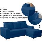 Sofa Decorativo 3 Lugares Com Chaise Alasca Veludo Vermelho S