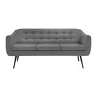 Sofá Decorativo 3 Lugares Pés Palito Cuddle Linho Cinza G17 -