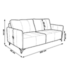 Sofá Decorativo 3 Lugares Sala De Estar 220cm Jolie Couro Con