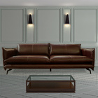 Sofá Decorativo 3 Lugares Sala De Estar 240cm Beaune Couro Ca