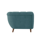 Sofá Decorativo 3 Lugares Scooby Pés Em Madeira Veludo Azul C