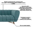 Sofá Decorativo 3 Lugares Scooby Pés Em Madeira Veludo Azul C