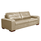 Sofá Decorativo 3 Lugares Turim 200cm Couro Bege G58 - Gran B