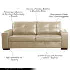 Sofá Decorativo 3 Lugares Turim 200cm Couro Bege G58 - Gran B