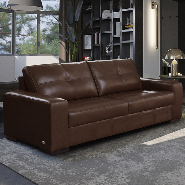 Sofá Decorativo 3 Lugares Turim 200cm Couro Caramelo G58 - Gr