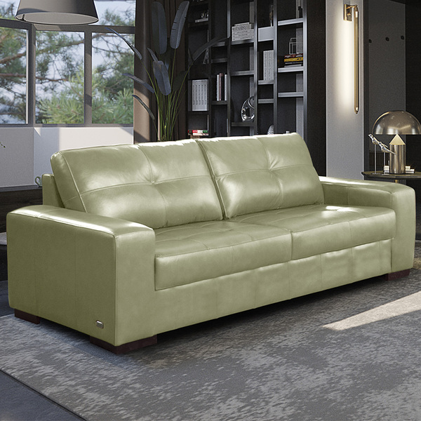 Sofá Decorativo 3 Lugares Turim 200cm Couro Fendi G58 - Gran