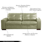 Sofá Decorativo 3 Lugares Turim 200cm Couro Fendi G58 - Gran