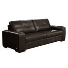 Sofá Decorativo 3 Lugares Turim 200cm Couro Marrom G58 - Gran