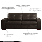 Sofá Decorativo 3 Lugares Turim 200cm Couro Marrom G58 - Gran