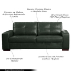 Sofá Decorativo 3 Lugares Turim 200cm Couro Verde G58 - Gran