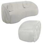 Sofá Decorativo 4 Lugares 318cm Com Almofadas E Poltrona Zion