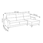 Sofá Decorativo 4 Lugares Com Chaise Rebecca 265cm Veludo Cas