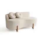 Sofá Decorativo Curvo Orgânico Living Boucle Bege - Montanari