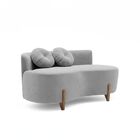 Sofá Decorativo Curvo Orgânico Living Boucle Cinza Claro - Mo