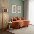 Sofá Decorativo Curvo Orgânico Living Boucle Terracota - Mont