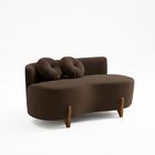 Sofá Decorativo Curvo Orgânico Living Veludo - Montanaris Dec